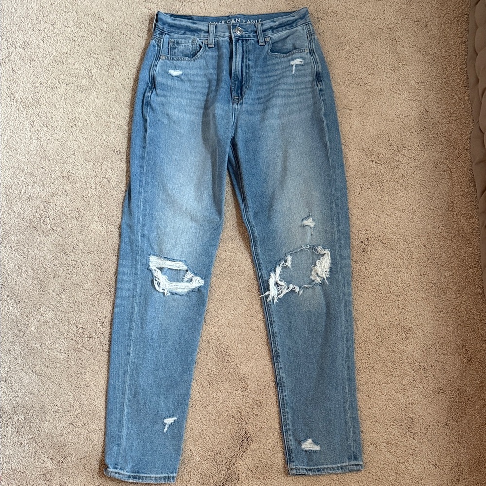 American Eagle Distressed Mom Jeans